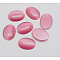 Cat Eye Cabochons, Oval, Hot Pink, 18x13x2.5~3.5mm