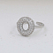 Brass Micro Pave Clear Cubic Zirconia Cuff Rings, Initial Rings for Women, Letter, Platinum, Letter O, Inner Diameter: Adjustable