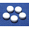 Acrylic Beads, White, Flat Round, about 7mm in diameter, 4mm thick, hole: 1mm