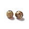 Handmade Gold Foil Glass Beads, Round, Sienna, 9~11x8~11mm, Hole: 1.6mm