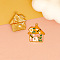 Alloy Enamel Pendants, Pink, House, 29.5x27mm