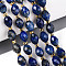 Natural Lapis Lazuli Beads Strands, Faceted, Oval, with Seed Beads, 8~9x6~8mm, Hole: 1~1.2mm, about 17~19pcs/strand, 7.09~7.87 inch(18~20cm)