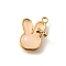 Brass Charms, Rabbit & Bowknot, with Resin & Loop, Real 18K Gold Plated, 13x10.5x5.5mm, Hole: 1.2mm