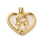 Brass Micro Pave Clear Cubic Zirconia Pendants, with Shell, Lead Free & Cadmium Free, Long-Lasting Plated, Heart, Real 18K Gold Plated, 21x24x3mm, Hole: 4x3mm
