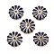 Handmade Cloisonne Beads, Flower, Golden, Blue, 17.5x6.5mm, Hole: 1.4mm