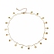 Brass Enamel Flower Pendant Necklaces, with Bar Links and 304 Stainless Steel Lobster Claw Clasps, Colorful, Real 18K Gold Plated, 14 inch(35.5cm)