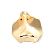 Brass Charms, Nickel Free, Leaf, Real 18K Gold Plated, 21.5x20x1mm, Hole: 1.6mm