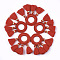 Polycotton(Polyester Cotton) Tassels Pendants, with Polyester Link Ring , Red, 45~50x25~26x3~4mm, Hole: 14mm