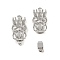 Box Clasps, Brass, Platinum Color, about 14mm wide, 32.5mm long, hole: 2mm