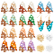 DIY Dangle Earring Making Kits, 20Pcs 10 Colors Resin & Walnut Wood Pendants, Two Tone, Christmas Tree, 40Pcs 2 Colors Brass Earring Hooks and 40Pcs 2 Style Brass Jump Rings, Mixed Color