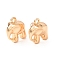 Alloy Charms, Rack Plating, Elephant Charms, Cadmium Free & Lead Free, Golden, 14x12x8.5mm, Hole: 1.6mm