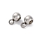 202 Stainless Steel Beads, with Rubber Inside, Slider Beads, Rondelle, Stainless Steel Color, 6x4x3mm, Hole: 1.6mm, Rubber Hole: 0.8mm