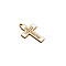 Stainless Steel Pendants, with Enamel and Rhinestone, Golden, Cross Charm, White, 29x18mm