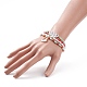 4Pcs 4 Style Glass Stretch Bracelets Set with Word Xmas Joy Acrylic Beads BJEW-TA00126-3