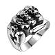 Punk Skull 316L Surgical Stainless Steel Cubic Zirconia Wide Band Rings for Unisex RJEW-BB06612-10-3