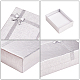 BENECREAT 12Pcs Cardboard Jewellery Gift Boxes Bowknot Jewelry Necklace & Ring Present Box with Sponge Inside 9x7x3cm-Silver CBOX-BC0001-18B-4