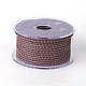 編み紐  革のアクセサリーコード  ジュエリーDIY製版材料  サドルブラウン  3mm  約10.93ヤード（10m）/ロール WL-I004-3mm-C-15-1