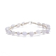 Bracelet de perles tressées en agate de dentelle bleue naturelle BJEW-JB07998-08-1