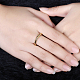 V-Form Zinnlegierung Partei Fingerringe für Frauen RJEW-BB15369-6G-7