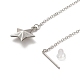 304 Stainless Steel Long Chain with Star Dangle Stud Earrings for Women EJEW-A068-04P-2