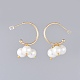 Glass Pearl Cluster Earrings EJEW-JE03576-4