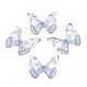 ポリエステル生地の翼の工芸品の装飾  DIYのジュエリー工芸品イヤリングネックレスヘアクリップ装飾  蝶の羽  ライトスチールブルー  27x31mm X-FIND-S322-005A-01-1