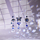 Ahademaker 3 個 3 スタイルナザールボンジュウペンダント装飾  合金とガラスの吊り下げ式サンキャッチャー  家の装飾のための  花/目/蝶  混合模様  430mm  1個/スタイル HJEW-GA0001-26-5