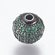 Perline zirconi micro pave  in ottone ZIRC-E134-8mm-09-2