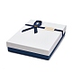 長方形の厚紙のギフトボックス  ブライドメイドギフトボックス  ちょう結びとふた付き  誕生日のために  結婚式  ベビーシャワー  ホワイト  27x20x5cm CON-C010-03C-2