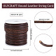 OLYCRAFT 21.9 Yards Genuine Round Leather String Cord 3mm Rope for Jewelry Saddle Brown Leather String Cord for Jewelry Making WL-WH0010-01B-2