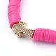 Bracelets extensibles faits main en pâte polymère heishi BJEW-JB05090-03-2