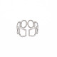 304 anillo de puño envolvente de geometría abierta de acero inoxidable para mujer RJEW-S405-166P-2
