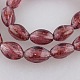 Gold Sand Lampwork Twisted Oval Beads Strands LAMP-O003-06-1