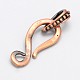 Brushed Red Copper Eco-Friendly Brass Hook and S-Hook Clasps KK-M154-49R-NR-2