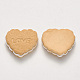 樹脂デコデンカボション  模造食品ビスケット  単語「love」付けのハート  小麦  18x20~21x6mm CRES-N022-02-2