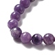 Fili di perle di pietra mica naturale di lepidolite / viola G-B029-B03-02-3