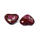 Flower Printed Opaque Acrylic Heart Beads SACR-S305-28-L04-3