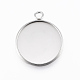 304 Stainless Steel Pendant Cabochon Settings X-STAS-E146-18P-20mm-2