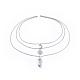 Bullet Natural Howlite Pendant Tiered Necklaces NJEW-JN02457-05-1