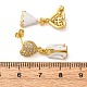 Серьги-гвоздики с цирконом из латуни EJEW-D322-03G-02-5