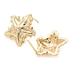 Brass with Glass Stud Earrings Findings KK-K351-18G-2