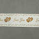 結婚式のリボン  シングルフェイスサテンリボン  ポリエステルリボン  結婚式の装飾のための素晴らしい  バレンタイン・デー  愛とハート  乳白色  1インチ（25mm）  100ヤード/ロール（91.44メートル/ロール） SRIB-S006-25mm-9-2