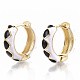 Brass Huggie Hoop Earrings EJEW-S209-05A-1