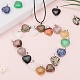 20Pcs 10 Style Heart Natural Gemstone Pendants G-LS0002-16-7