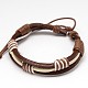 Trendy Unisex Casual Style Waxed Cord and Leather Bracelets BJEW-L298-09-1