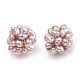 Handgefertigte Perlen mit Naturperlen WOVE-S116-02A-1