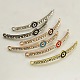 Mixed Alloy Grade A Rhinestone Curved Tube Links X-RB-B063-A01-1