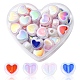 32 pièces 4 couleurs placage uv arc-en-ciel perles acryliques irisées OACR-YW0001-32B-1