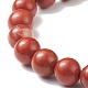Bracelet extensible en jaspe rouge naturel BJEW-JB08747-05-5