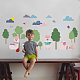 SUPERDANT Cute Alpaca Wall Stickers Cartoon Wall Decals Removable Cute Animal Tree and Clouds Colorful Willow Tree Wall Stickers for Bedroom Living Room Decor DIY-WH0228-968-3